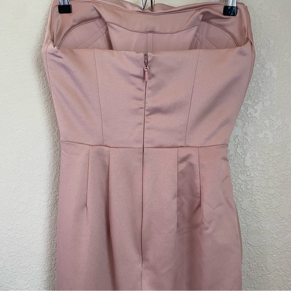 HOUSE OF CB S D-DD‎  'Adrienne' Blush Satin Strapless Gown NWOT - Picture 10 of 14